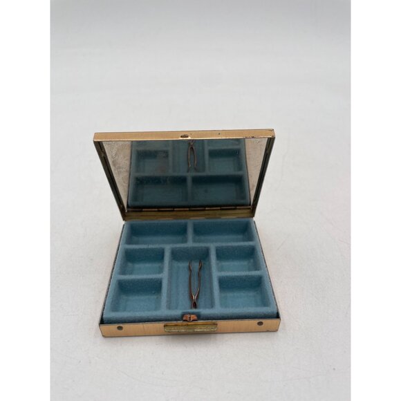 Vintage Gold Tone Compact Case Renoirs Girl Image & Mirror - Picture 2 of 6